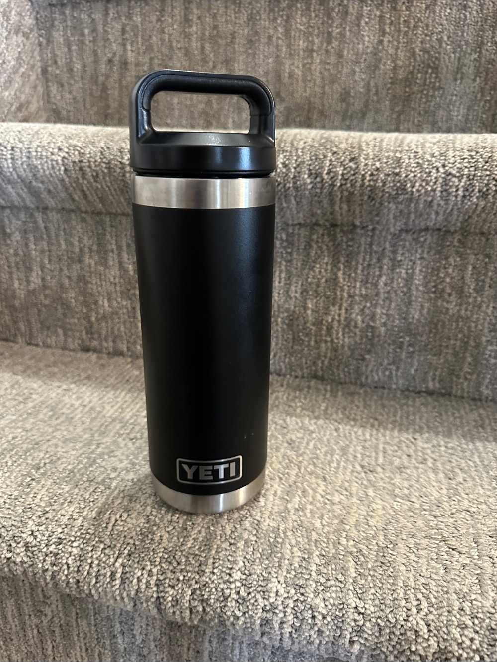 black YETI Rambler 18 oz. Bottle with Chug Cap